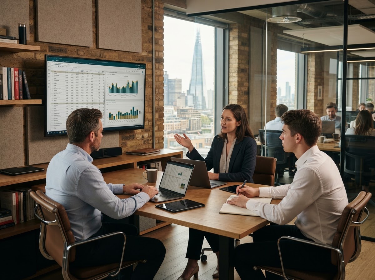 Tesla Growth Ventures analysts reviewing predictive deployment data on a trading desk
