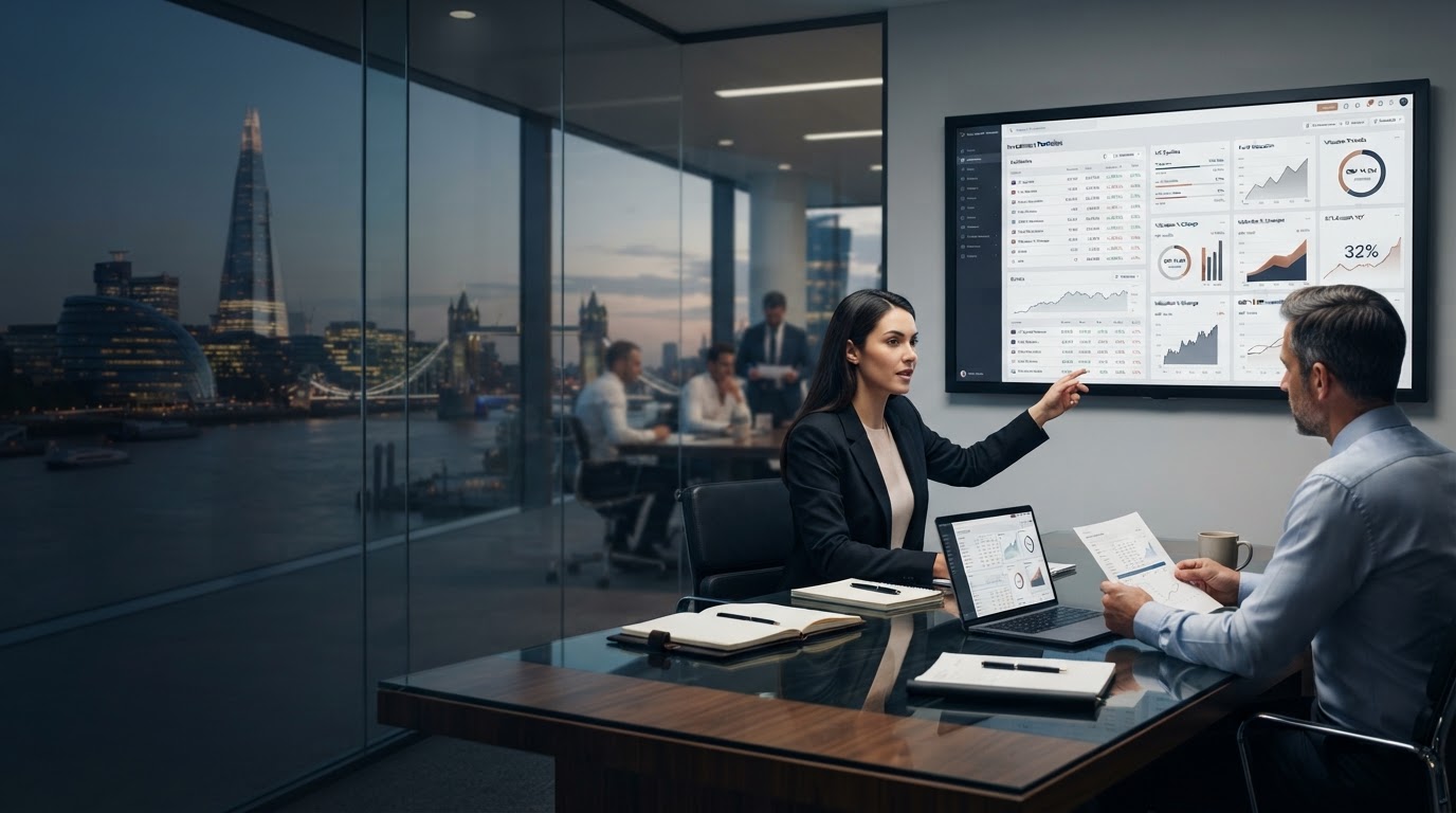 Tesla Growth Ventures predictive analytics dashboard used to time capital deployment for idle business reserves